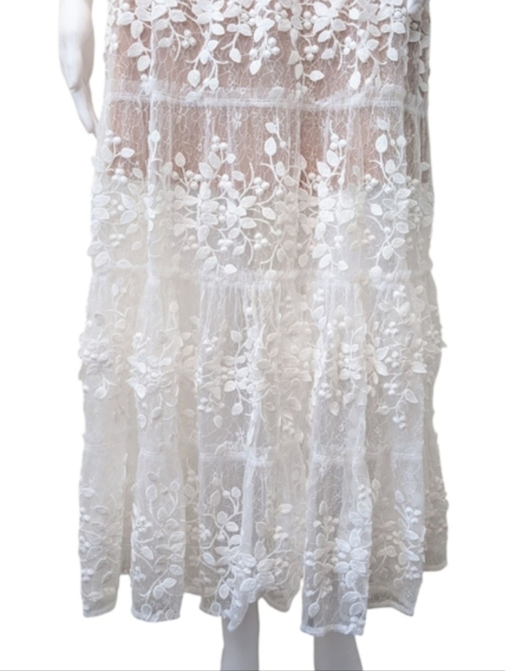 Bronx & Banco Megan Two-piece Set Top Skirt Lace White Size XS Wedding Bridal - Picture 13 of 16